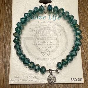 Love Life Stainless Steel Adjustable Beaded Bracelet